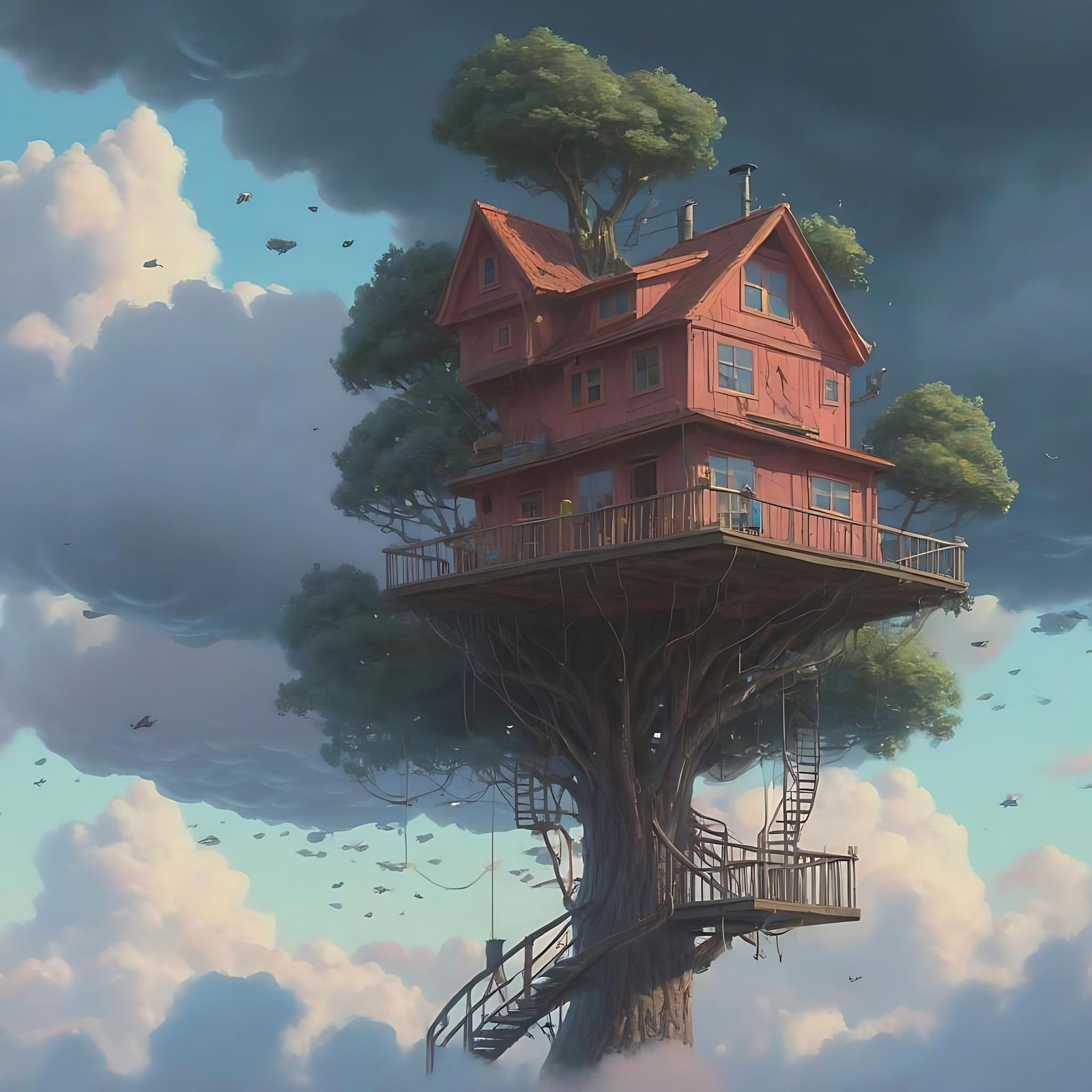 Cloud Treehouse: Digital Painting in Studio Ghibli Style