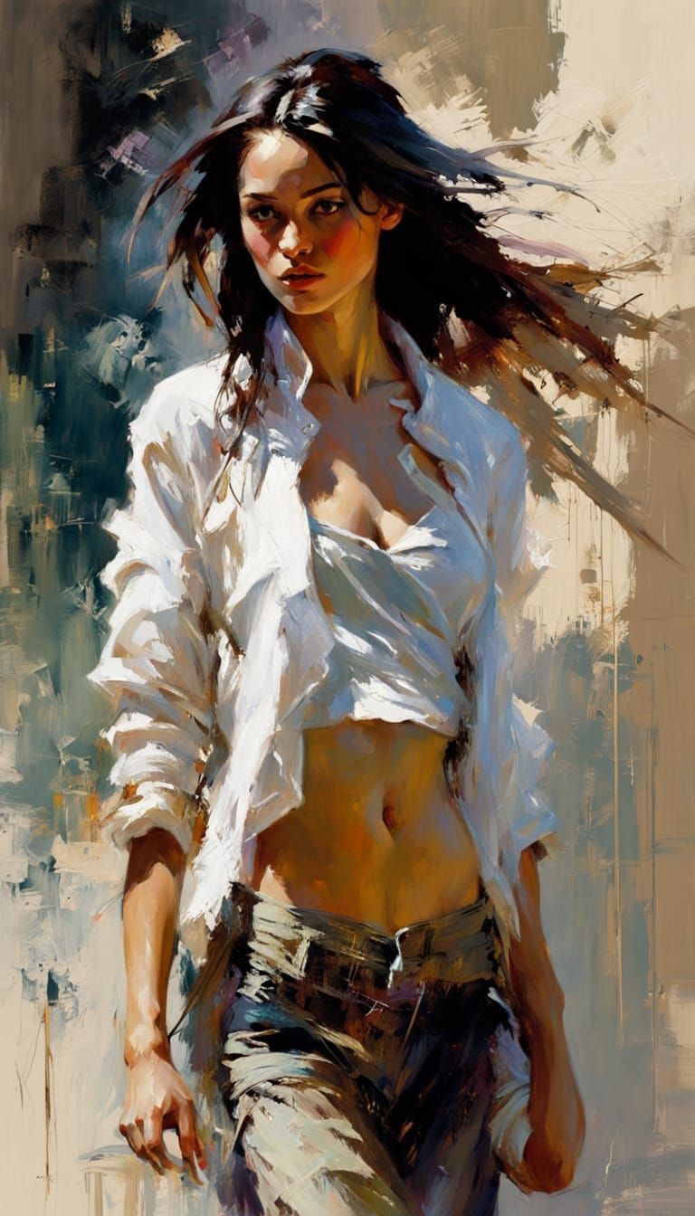 Fencing Master's Kung Fu Power in Double Exposure