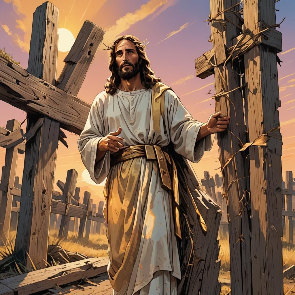 Jesus Christ on Strike in Sci-Fi Style