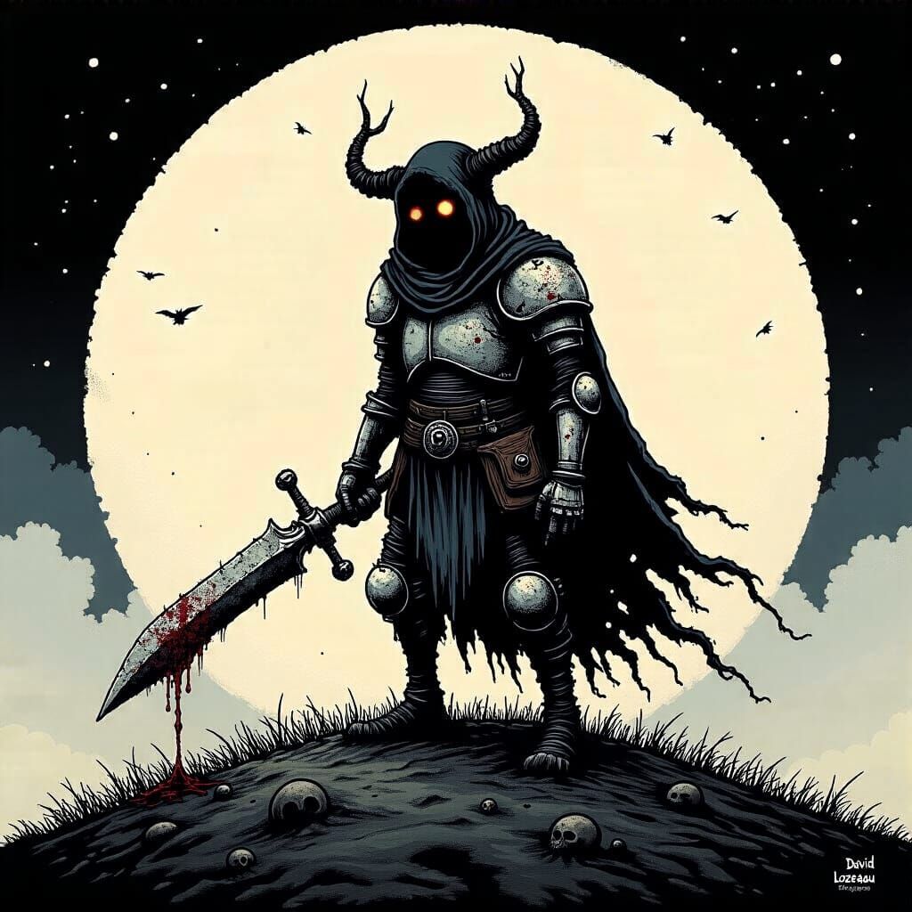 Grimdark Fantasy Art in David Lozeau Style