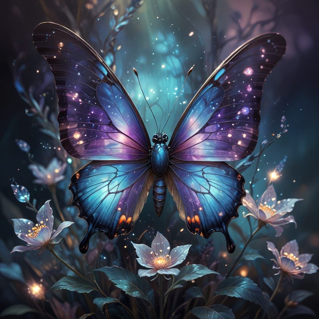 Whimsical Butterfly in Pastel Paradise