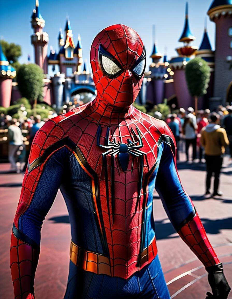 Spiderman at Disneyland: Fine Art Polaroid Portrait