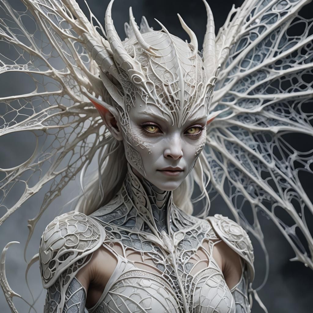 Dragon-Alien Woman Portrait in Photorealistic Style