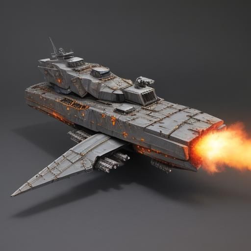 Damaged Battlecruiser Ablaze