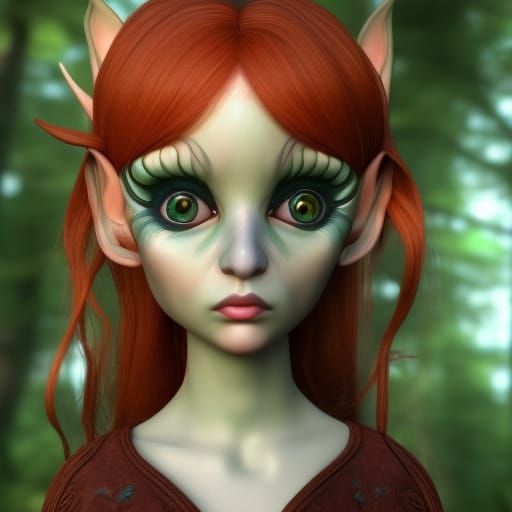 Realistic Wood Elf with Magical Energy