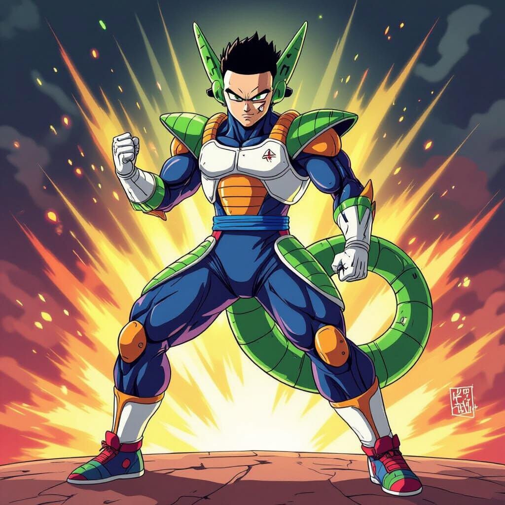 Stephen Curry as Cell: Dragon Ball Illustration