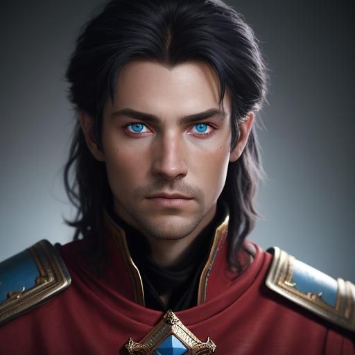 Attractive Prince Portrait with Piercing Blue Eyes