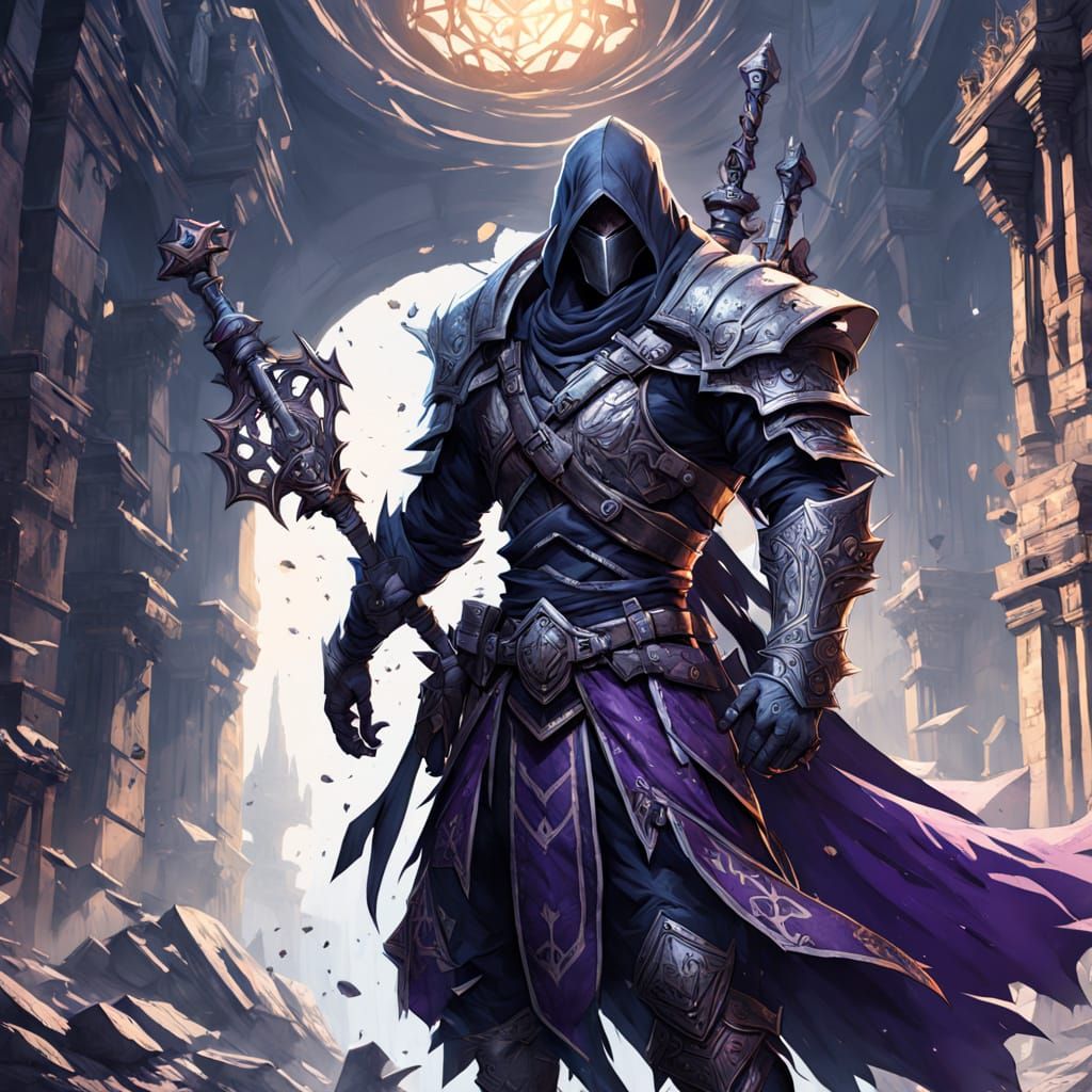 Dark Fantasy Anime Warrior with Black Sword