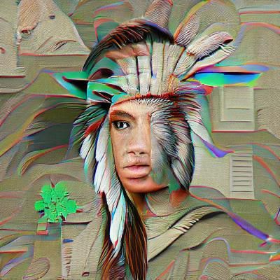Native American Portrait in Traditional Dress