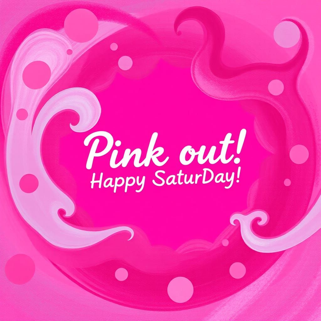 Whimsical Pink Circle with Playful Script