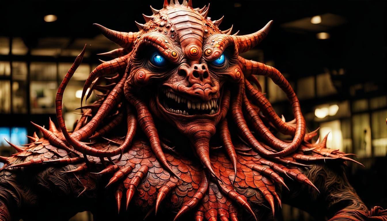 Photorealistic Aliens in Subdued Eldritch Lighting