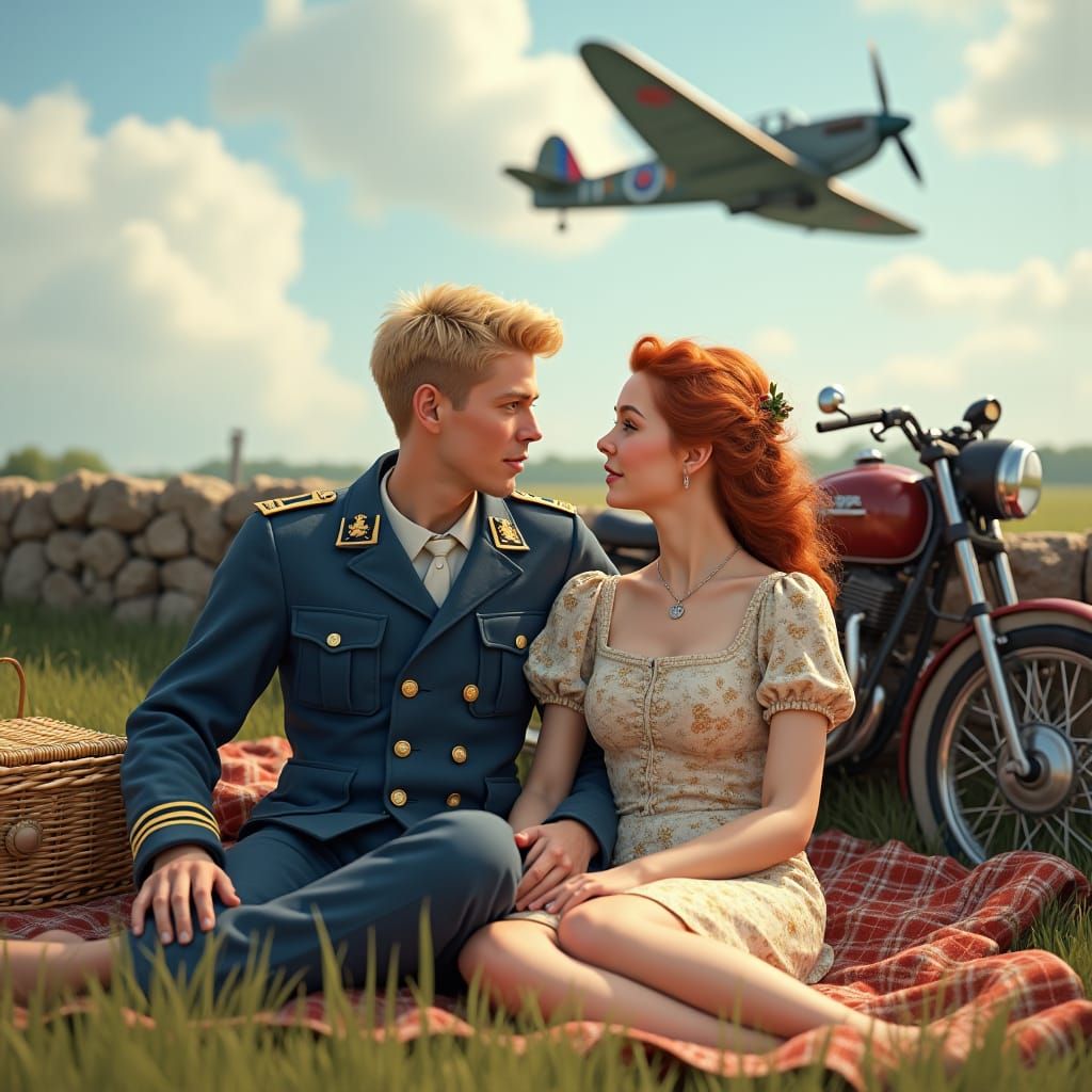 English Countryside Romance, 1940s Fantasy Art