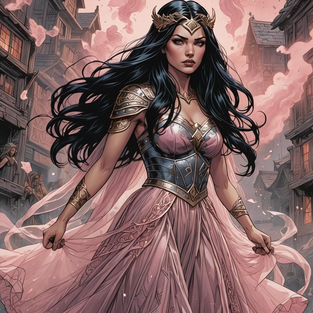 Norse Goddess in Comic Book Art Style