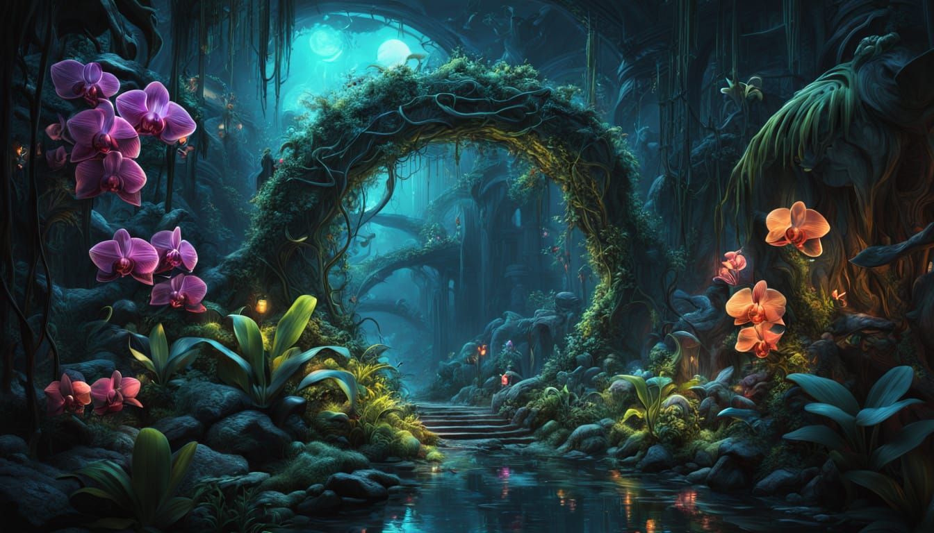 Bioluminescent Gateway to a Neon Jungle