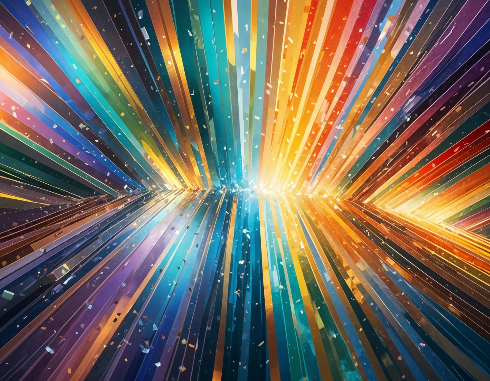 Light Splitting Through Prism into Colors