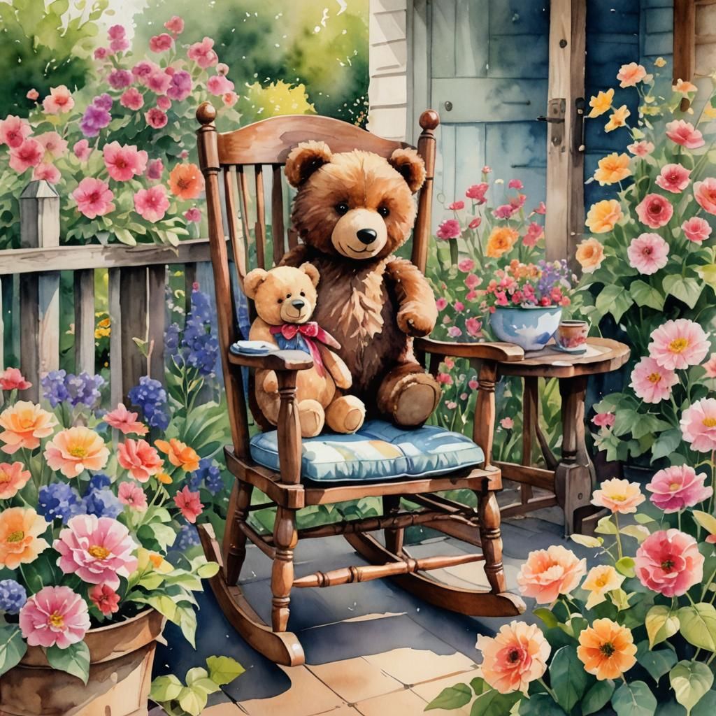 Teddy Bears' Picnic: Whimsical Watercolor Illustration