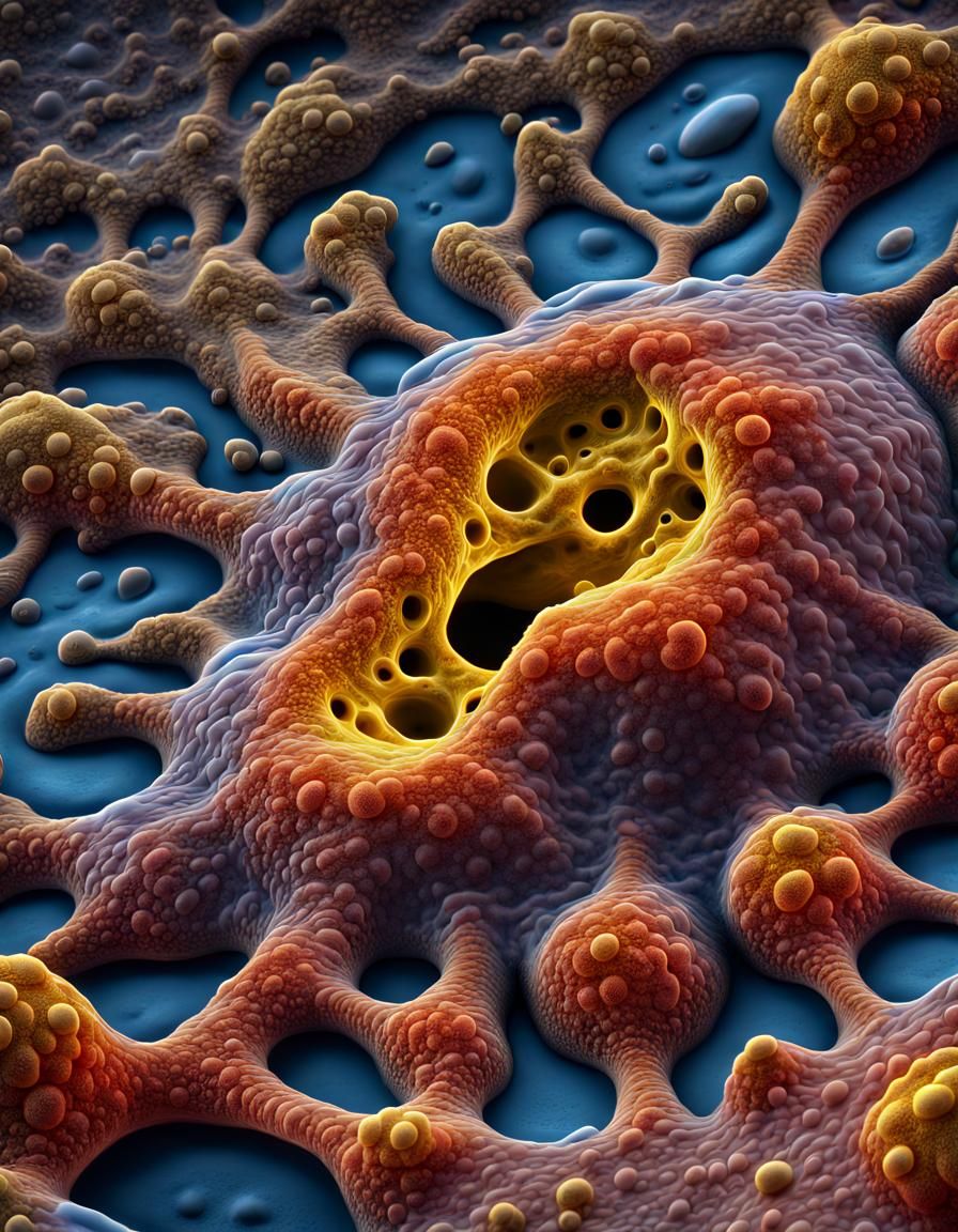 Amoeba Phagocytosis Under Electron Microscope in 4K
