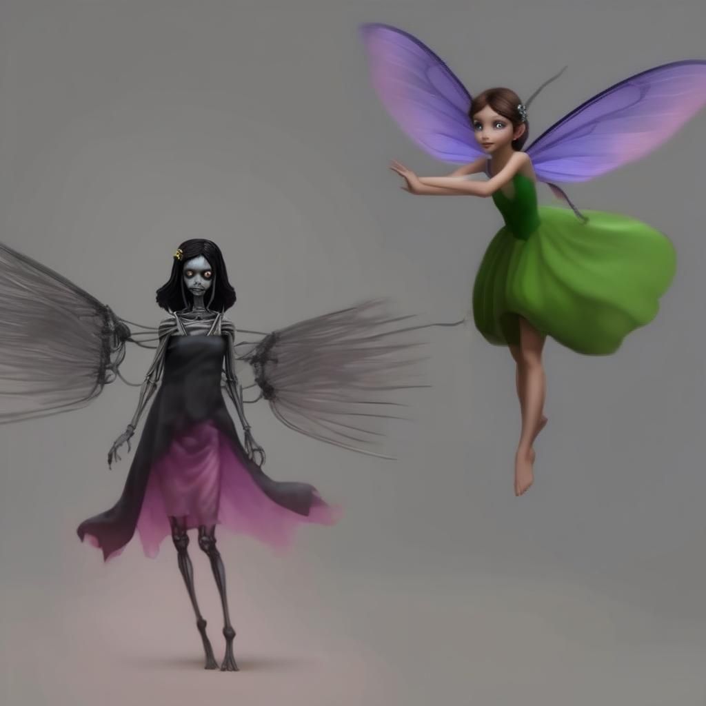 Radiant Fairy on Grey Background