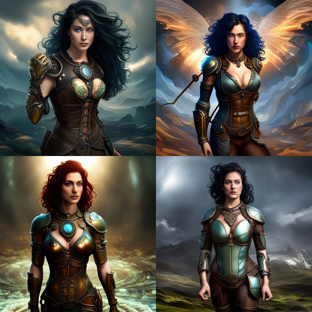 Steampunk Celtic Warrior in Dark Fantasy Style