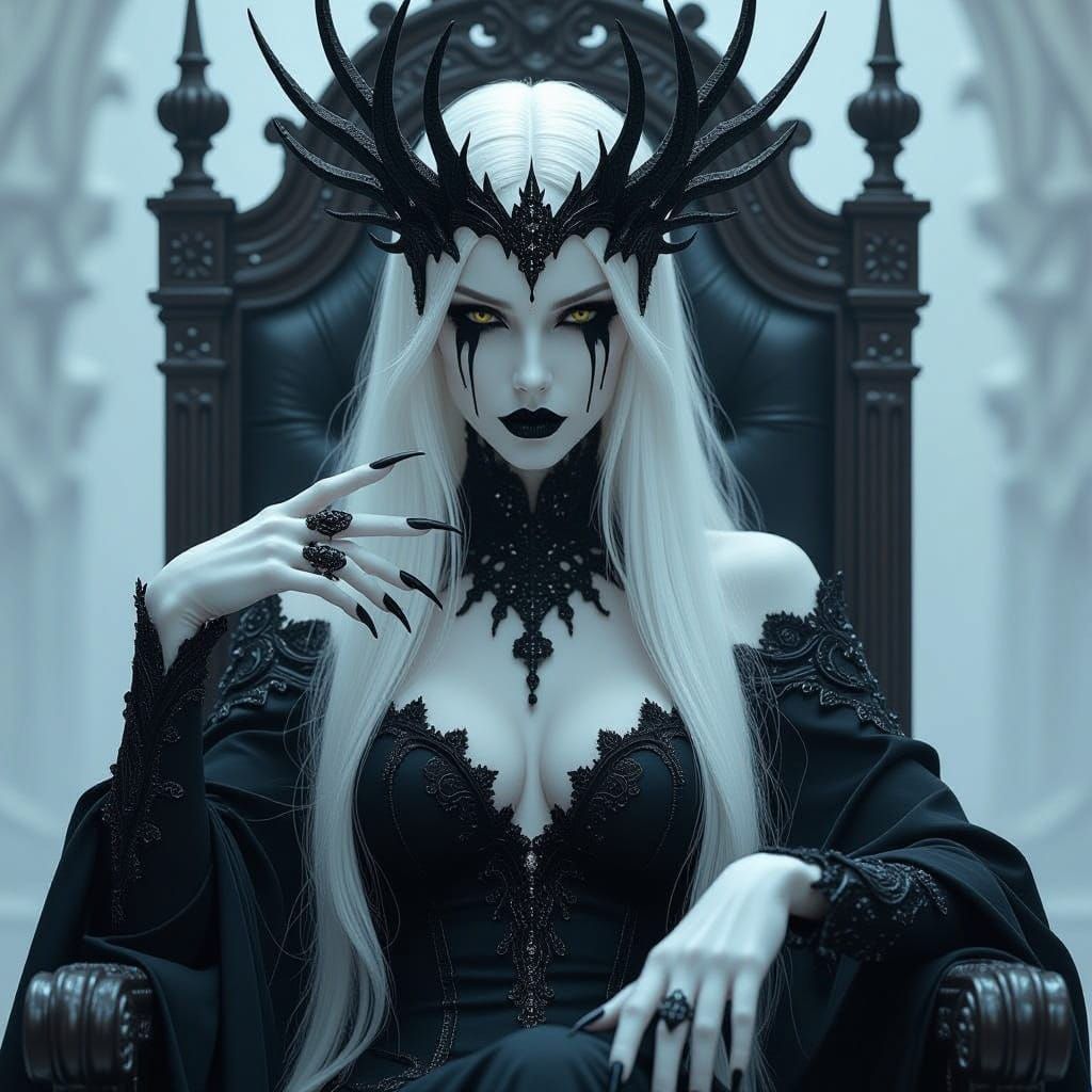 Demonic Goddess of Greed in Dark Gothic Realism