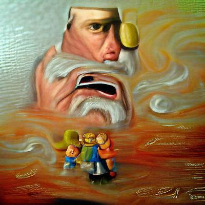 Renaissance Oil Painting: A Father's Wrath