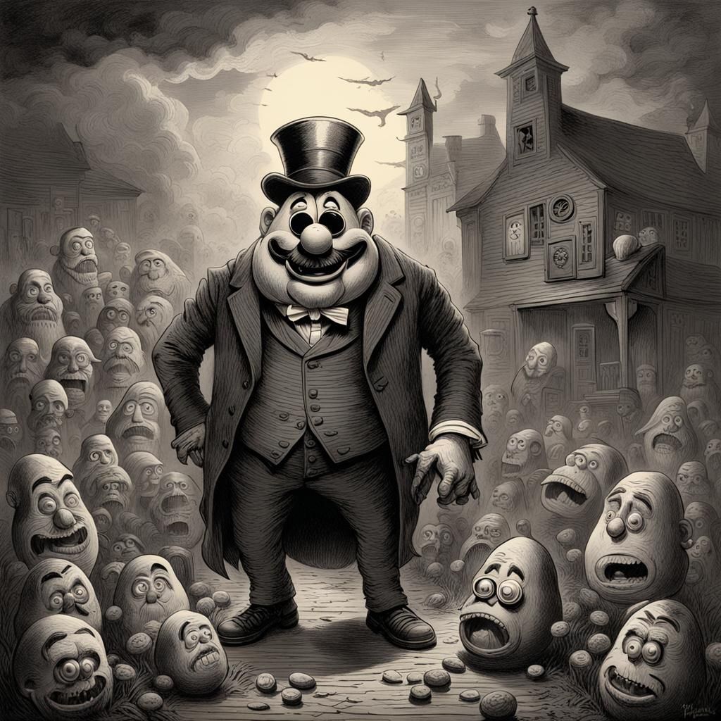 Horror Mr. Potato Head in Doré Style