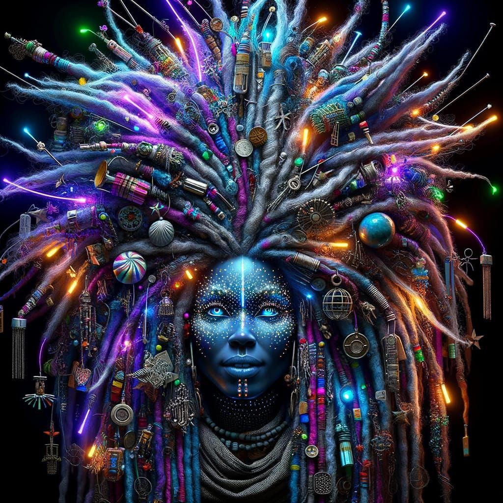 Animated Street Performer Juno's Cyberpunk Hairstyle