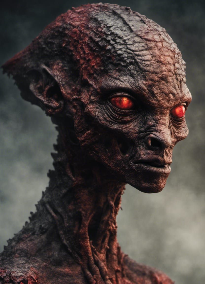 Reptilian Alien Turned Inside Out: Dark Horror Fantasy