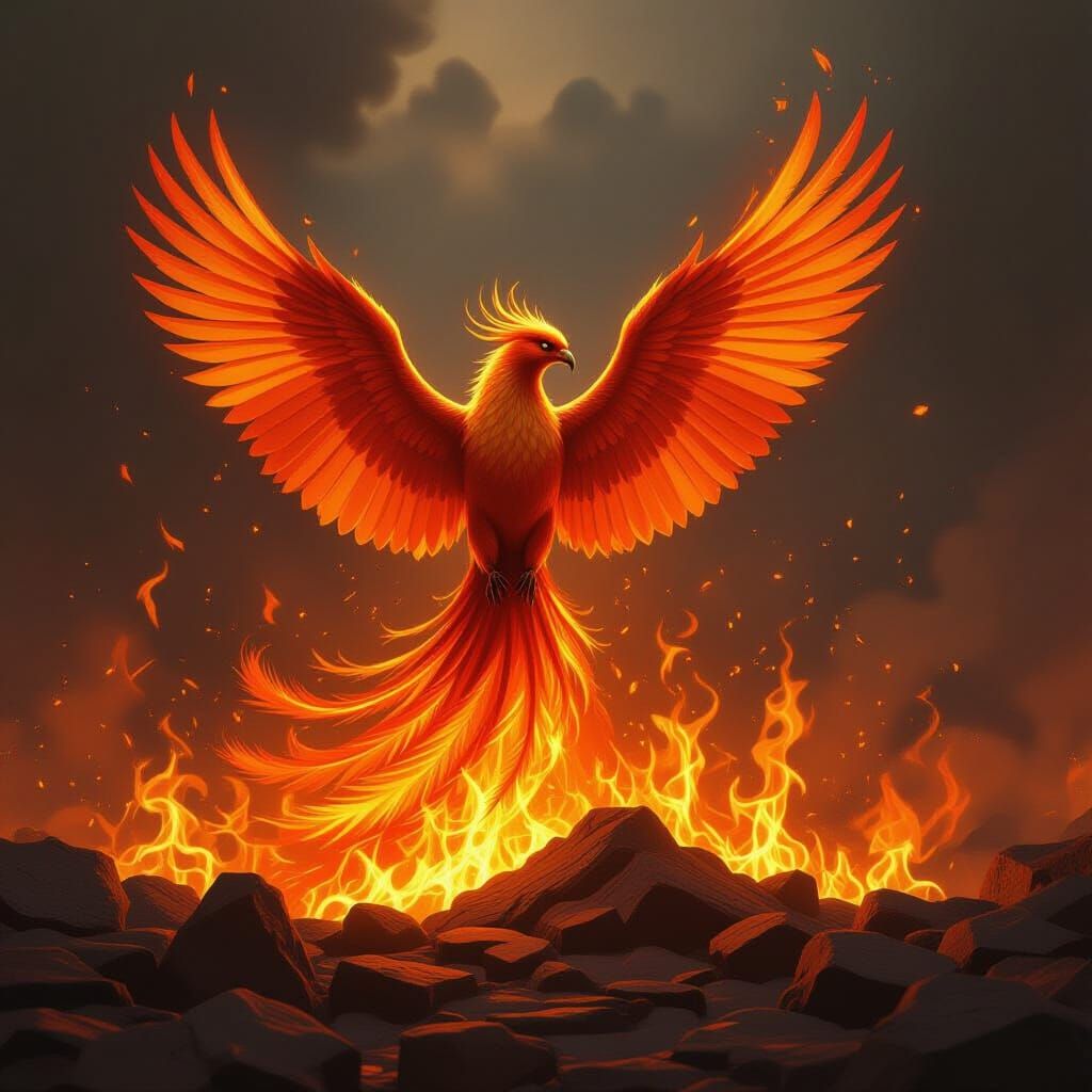 Phoenix Rising: A Fantastical Realism Artwork