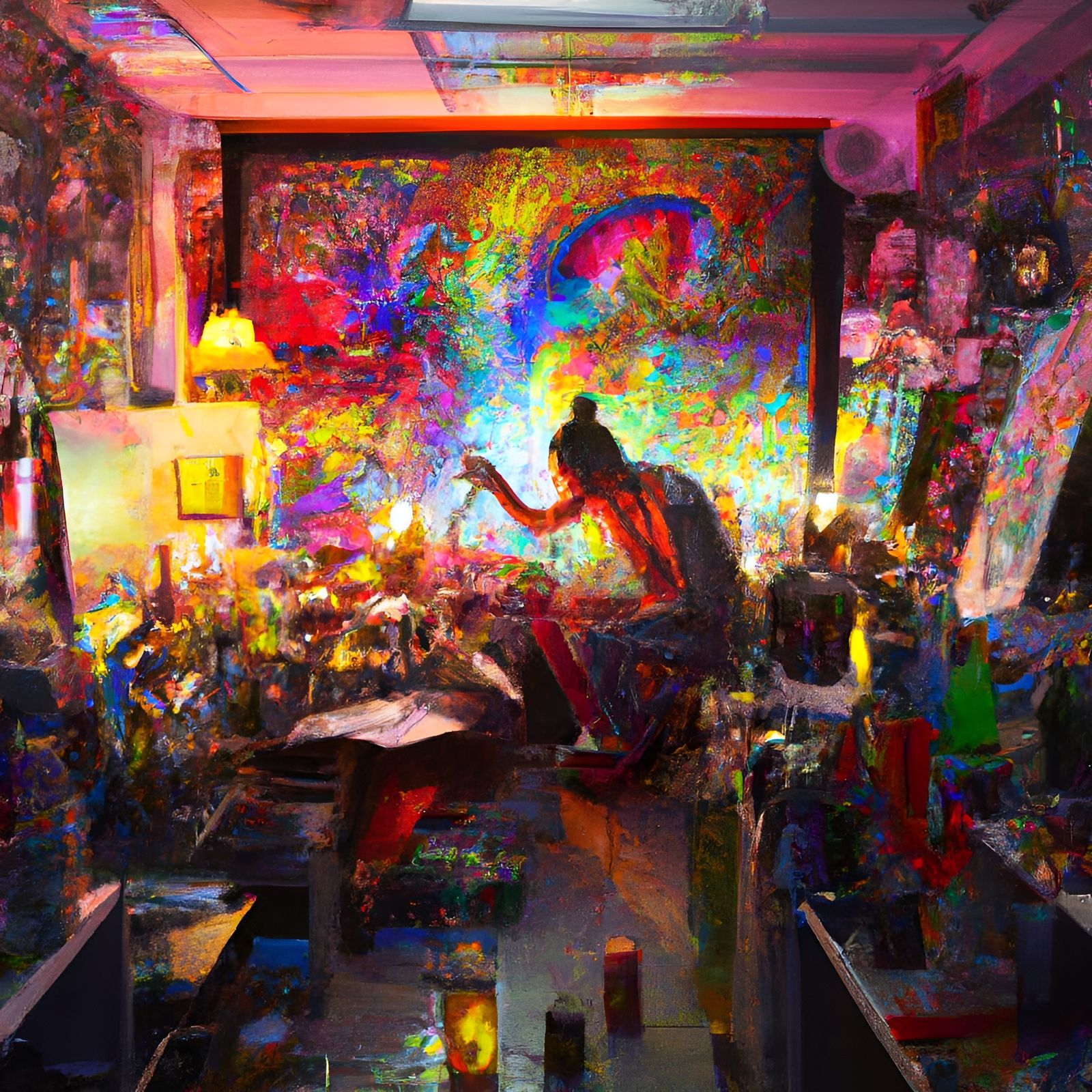 Vibrant Art Studio with Young Artist