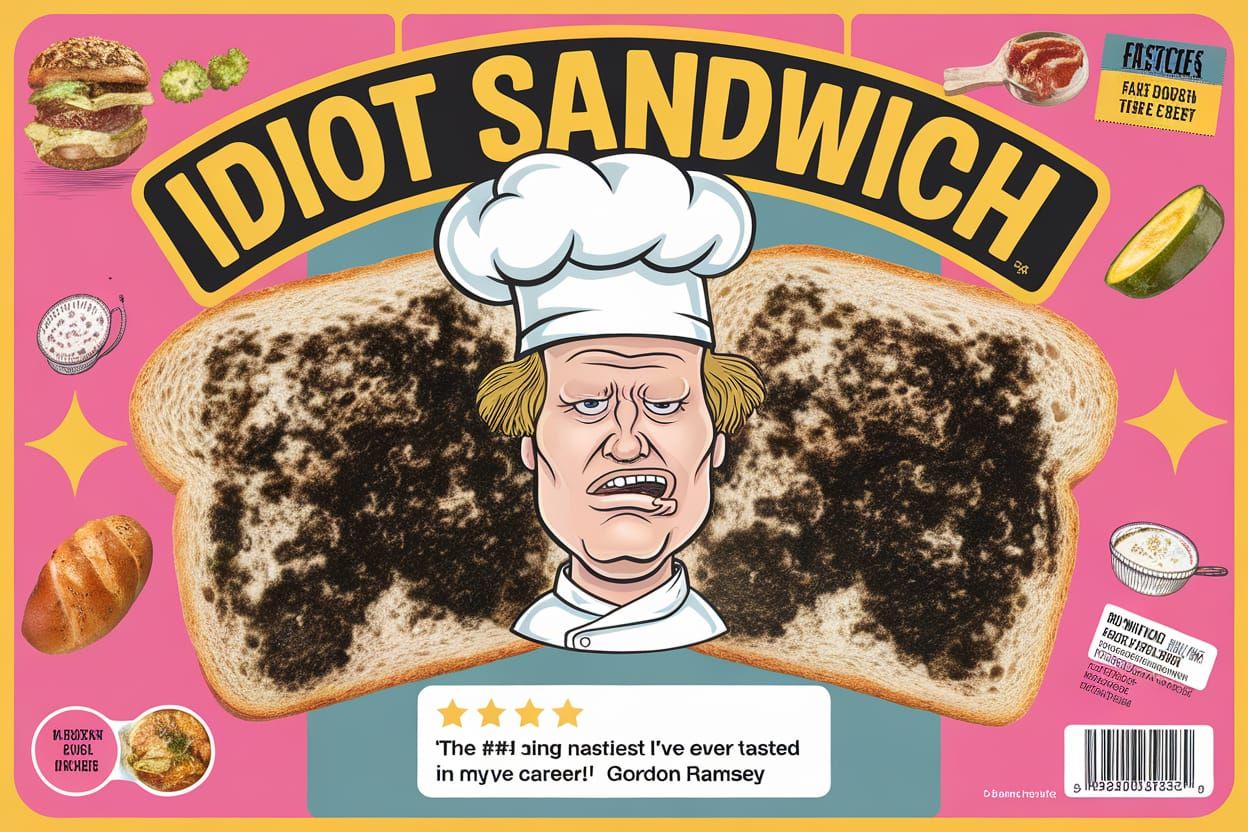 Humorous Packaging for Frozen "Idiot Sandwich"
