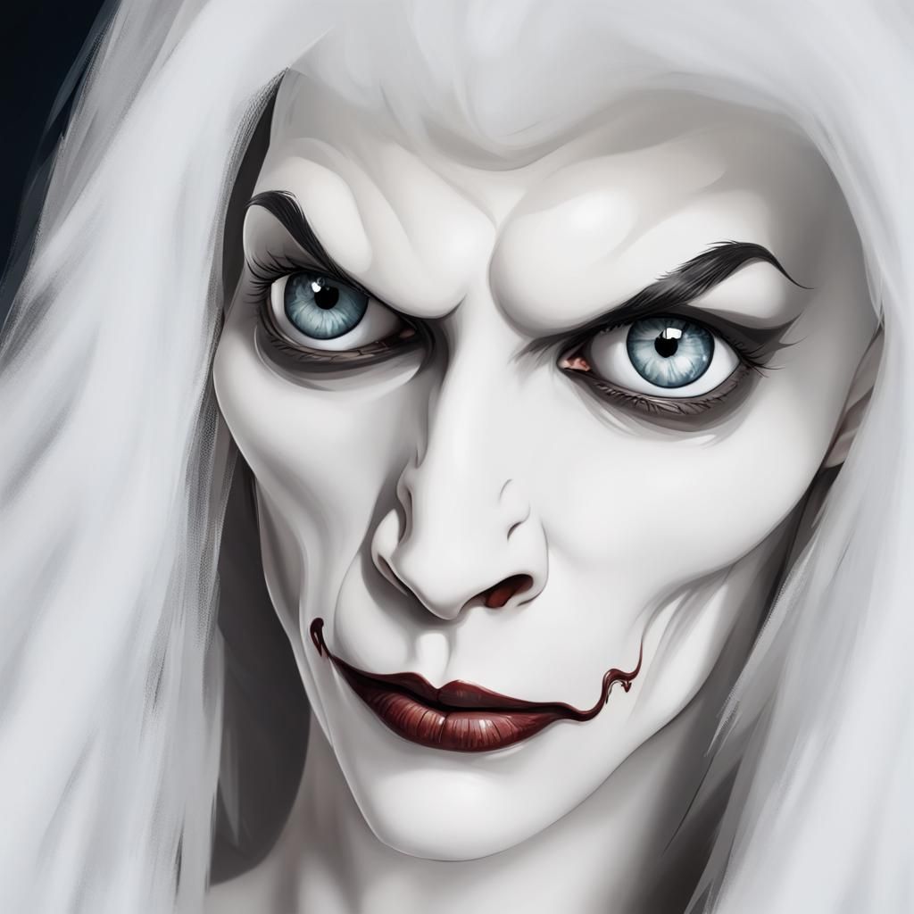 Ethereal White Figure in Darkness