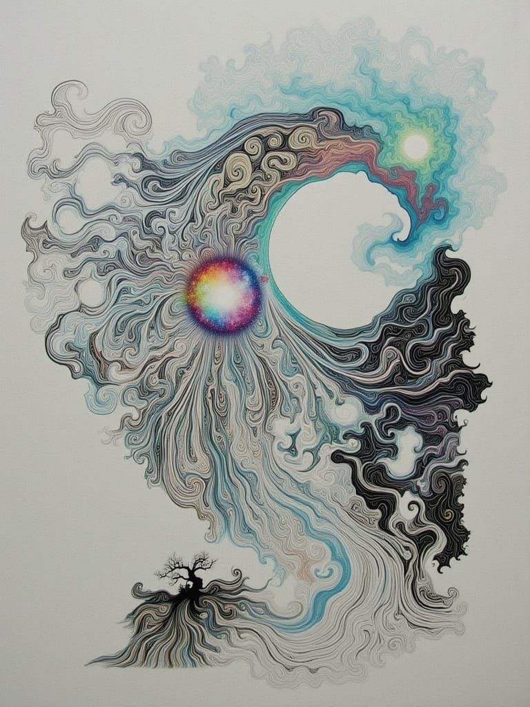 Cosmic Dreamscapes in Vibrant Digital Art