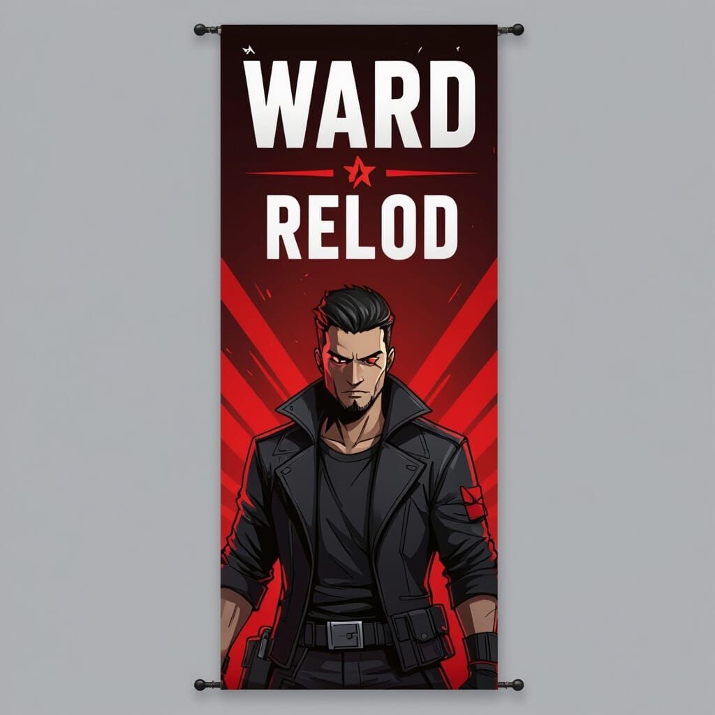 Free Fire Banner with 'ward relod' Text in Graphic Style