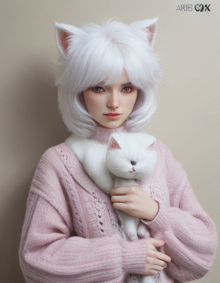 Whimsical Feline Wears Cozy Cardigan