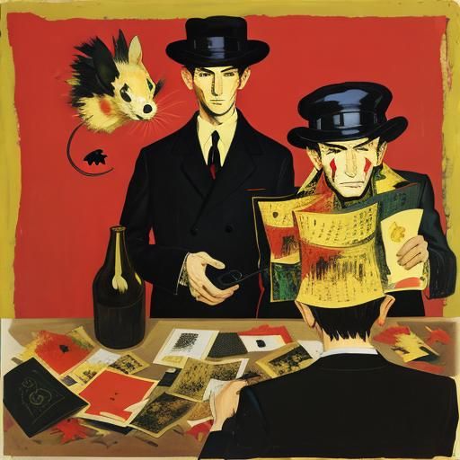 Autumn Mouse in Paper Collage Art Style