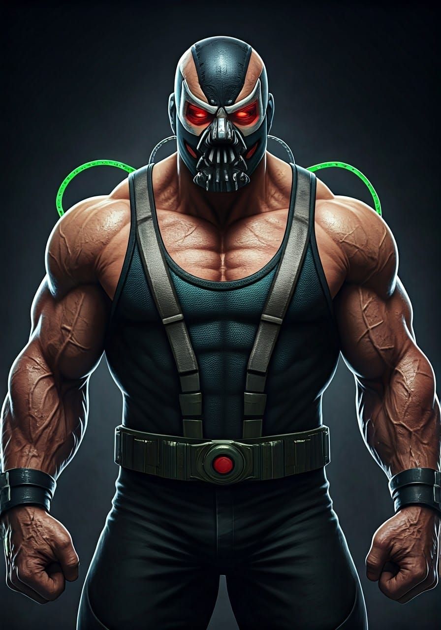 Menacing Bane Rendered in Hyperrealistic Style