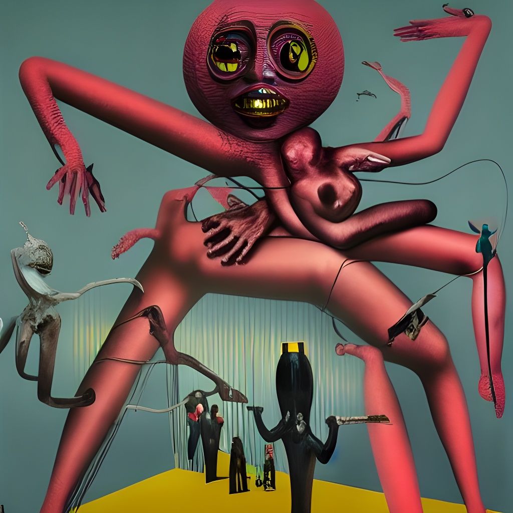 Dystopian Overpopulation Art: Creepy Contemporary Vision