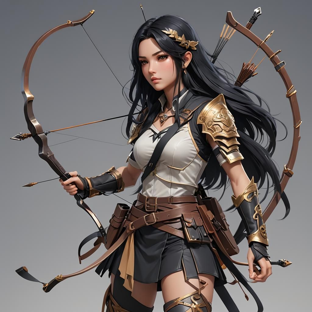 Fantasy Ranger Girl in Anime Art Style