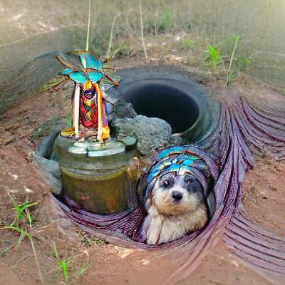 Guardian of Sacred Well: AI-Generated Image