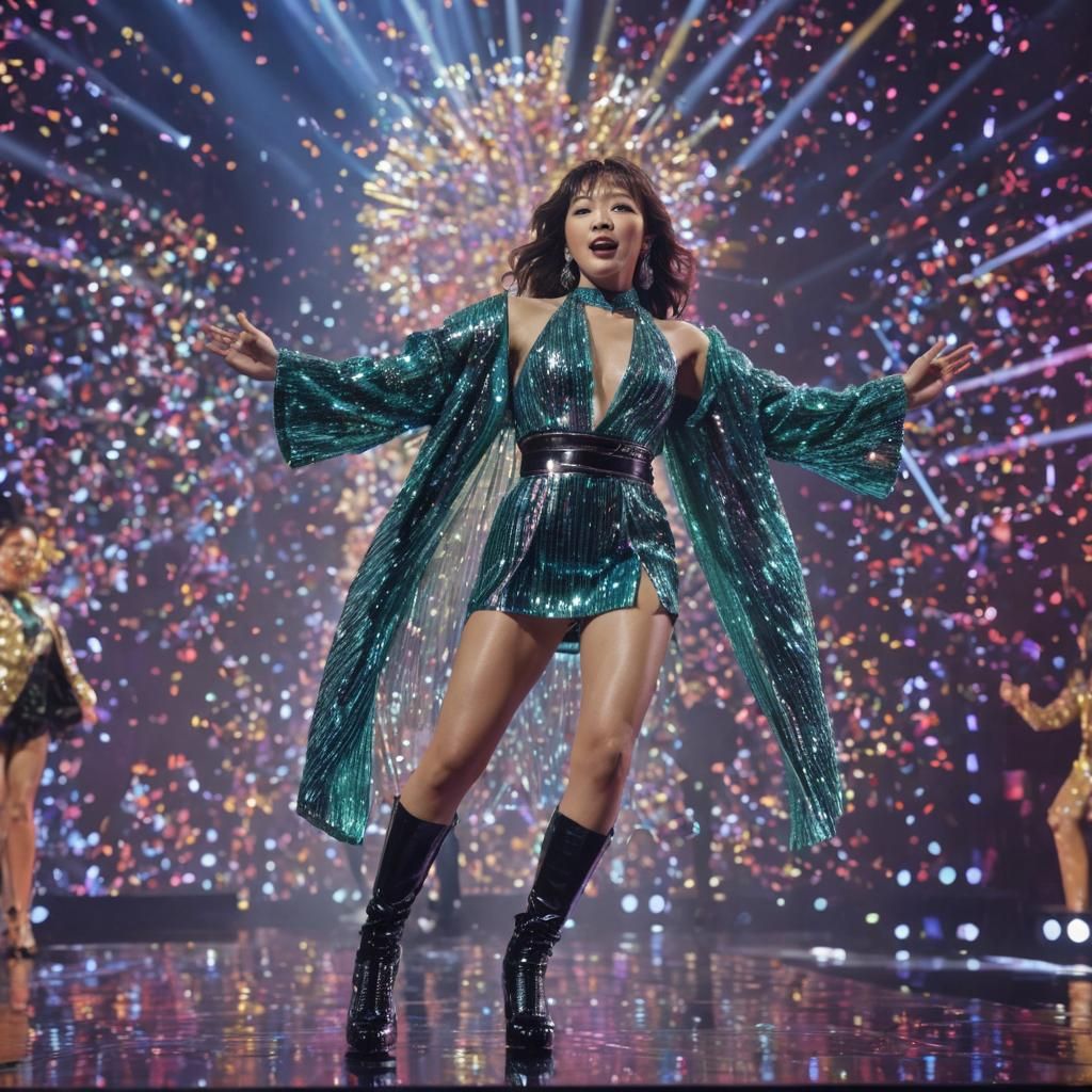 Akina Nakamori Performs on Stage in China: Digital Art