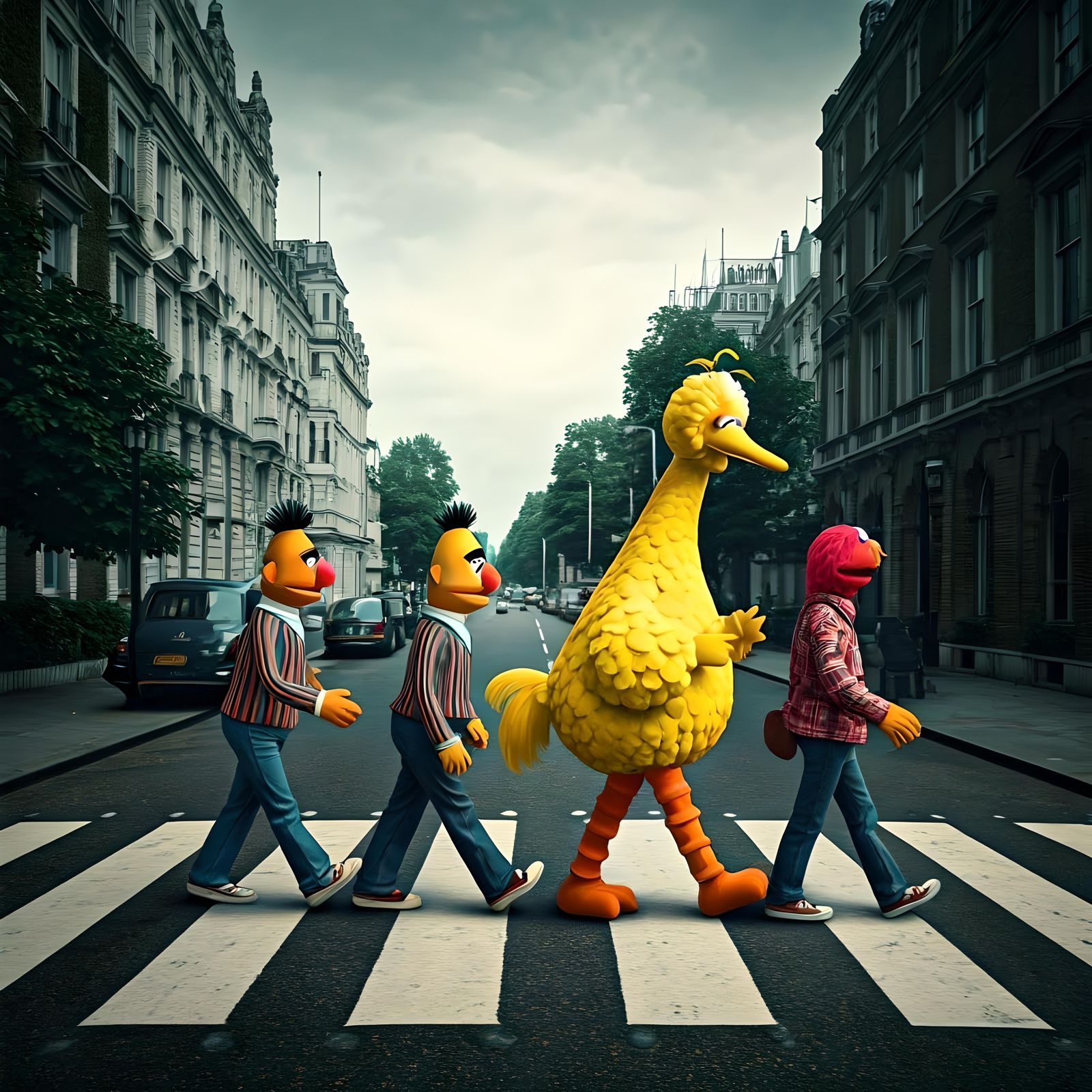 Sesame Street Recreates Abbey Road Album Cover