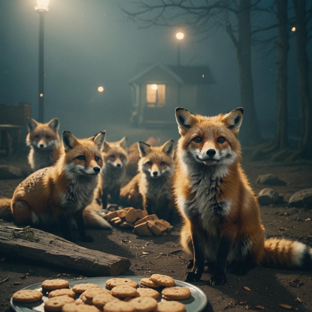 Cinematic Foxes Midnight Cookie Feast
