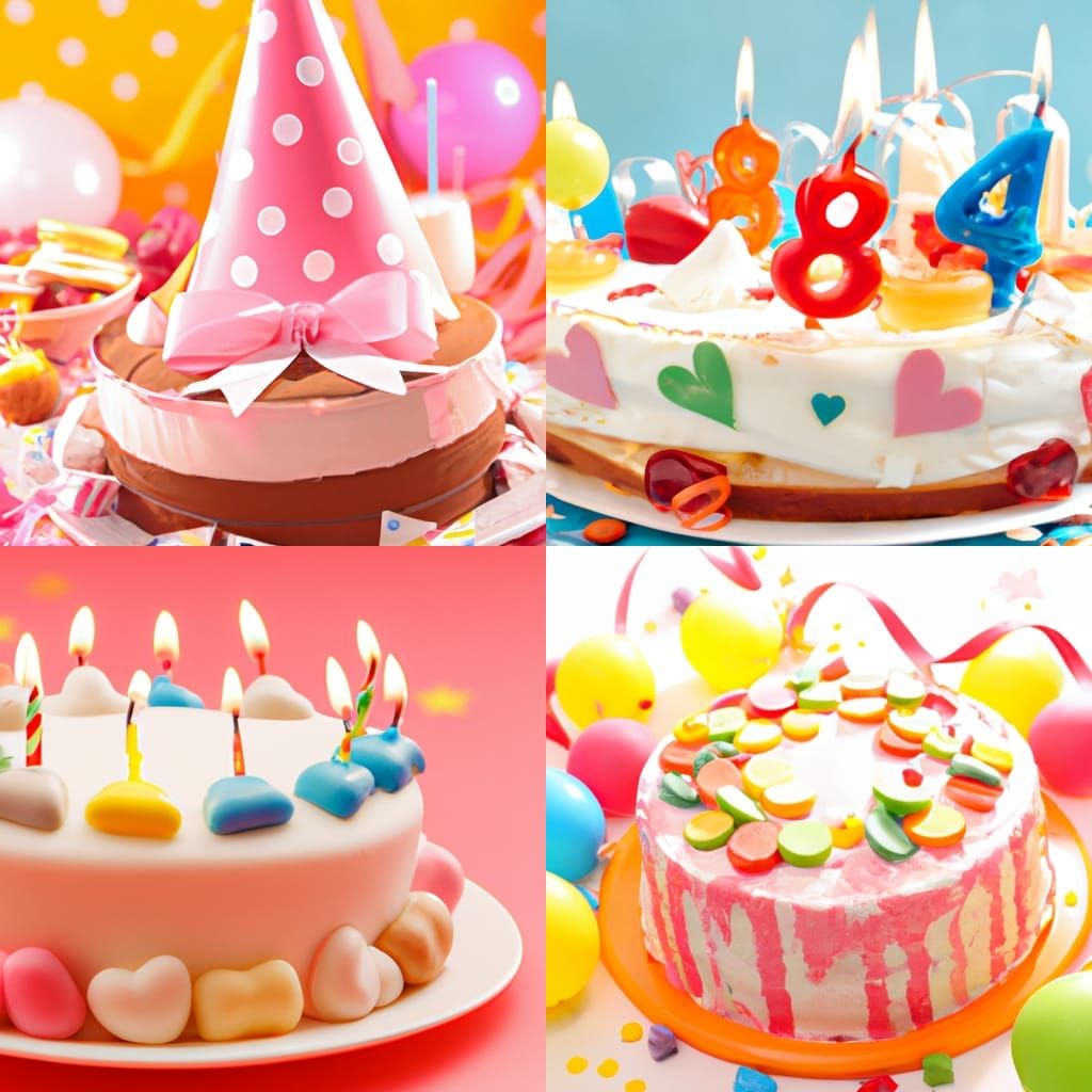 Festive Birthday Cake with Burning Candles