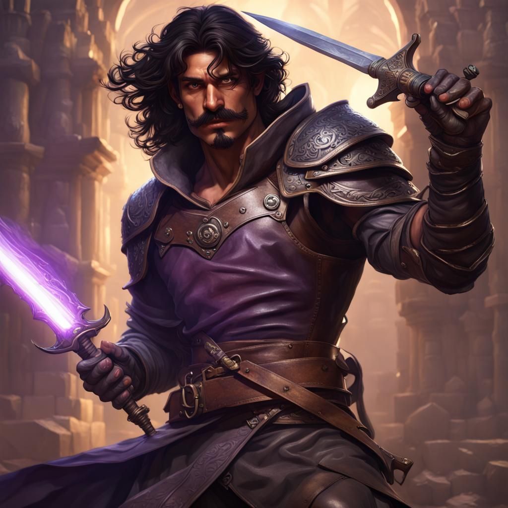 Fantasy Thief in Leather Armor, Digital Art