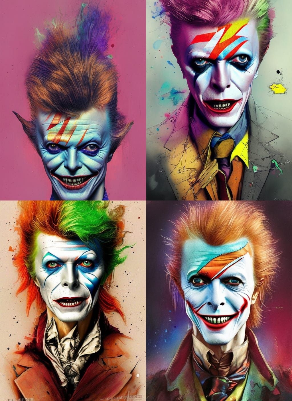 David Bowie as The Joker: Crayon Caricature