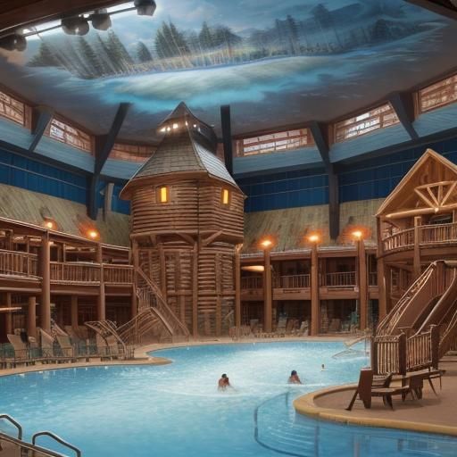 Detailed Matte Painting of Great Wolf Lodge