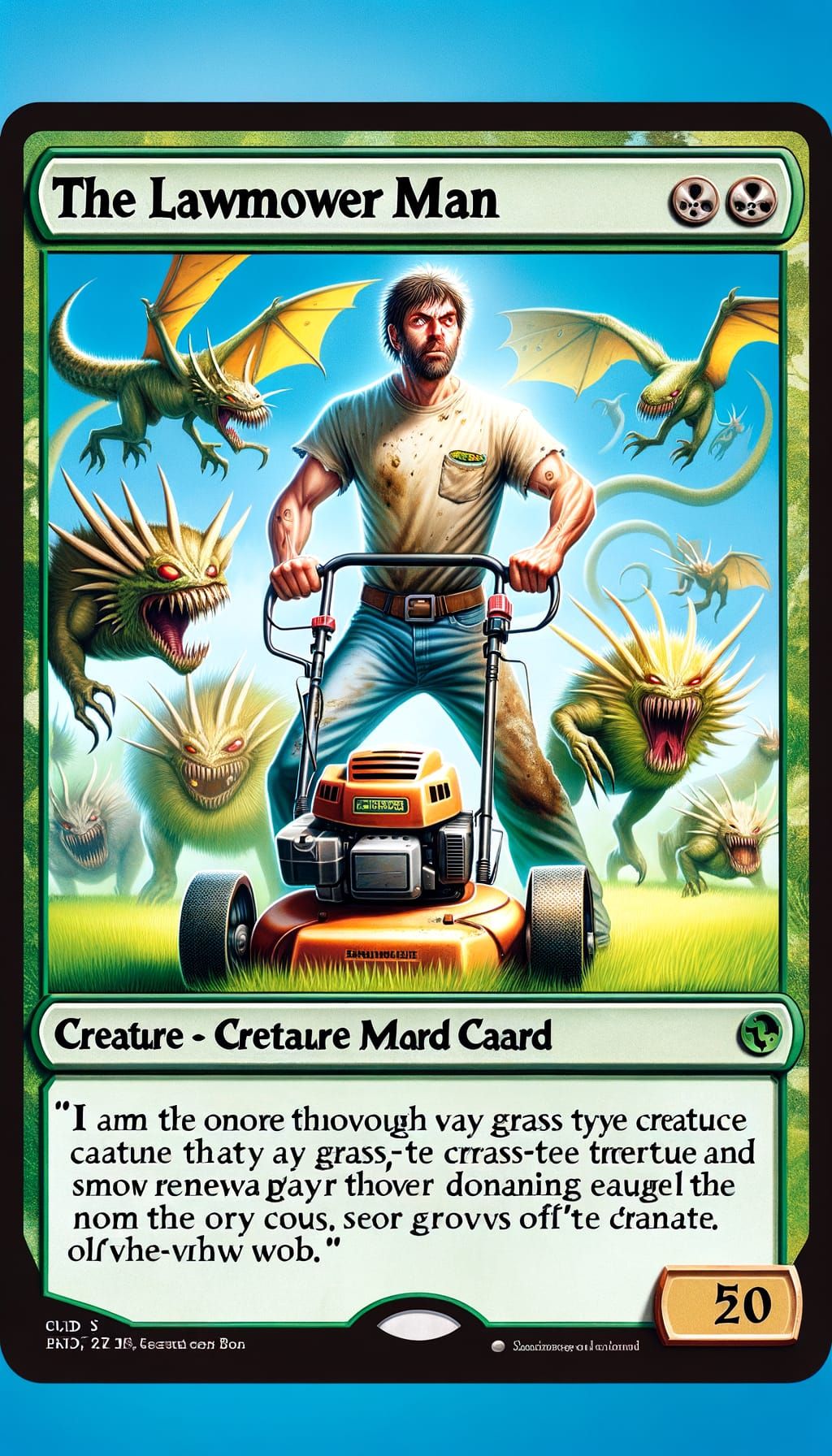 The Lawnmower Man: Creature Card Concept