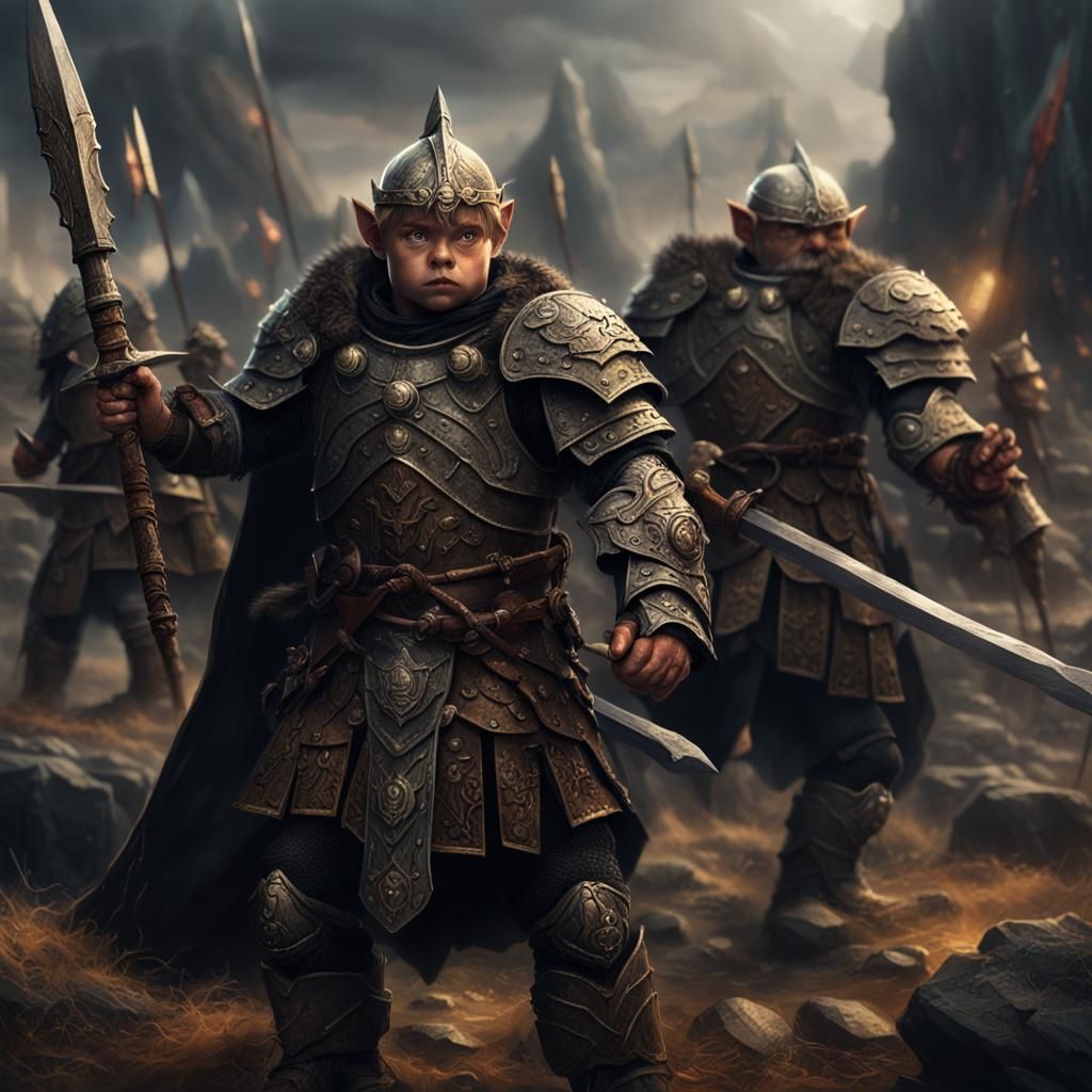 Disciplined Halfling Warriors in Roman-Style Armor