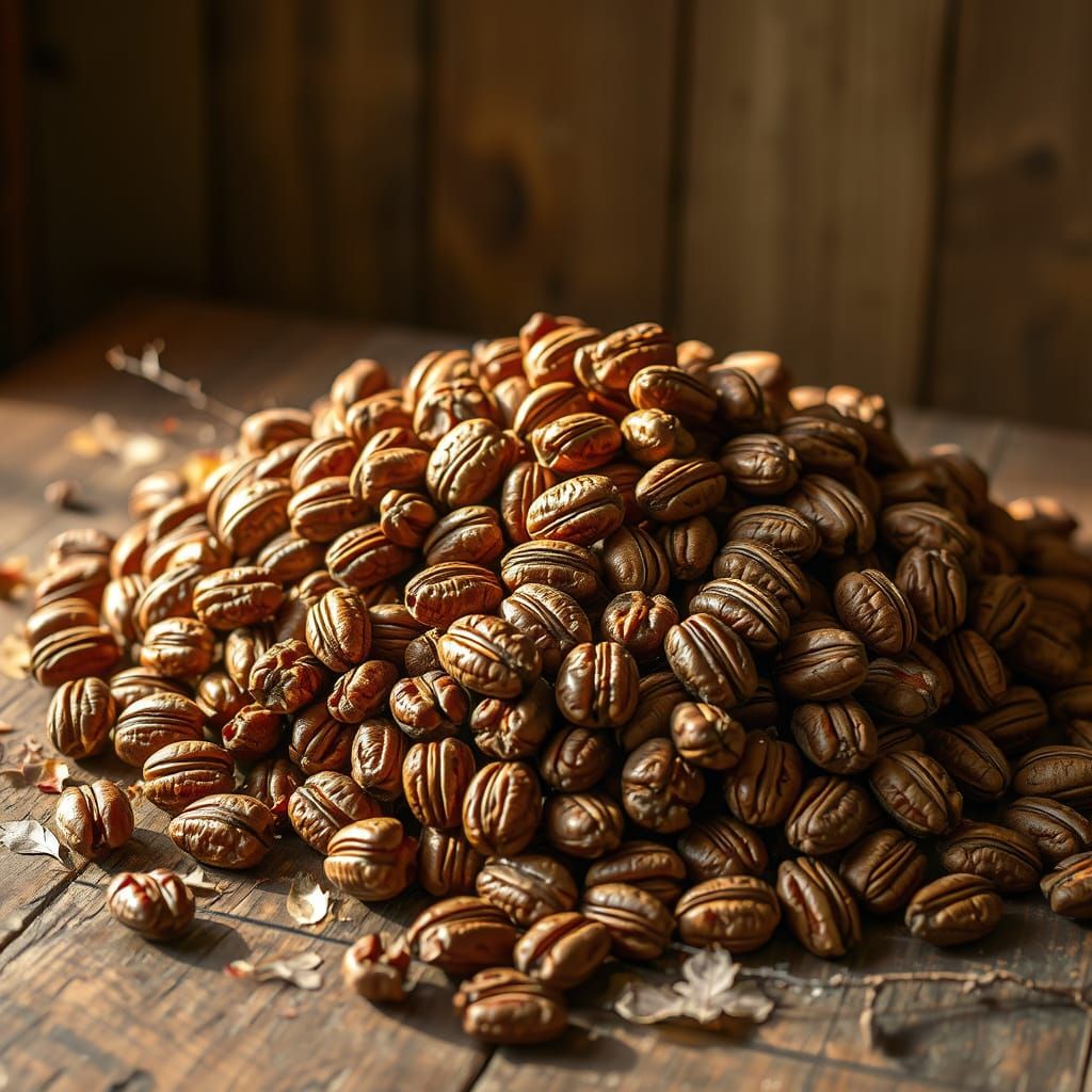 Cozy Autumnal Still Life of Pecans